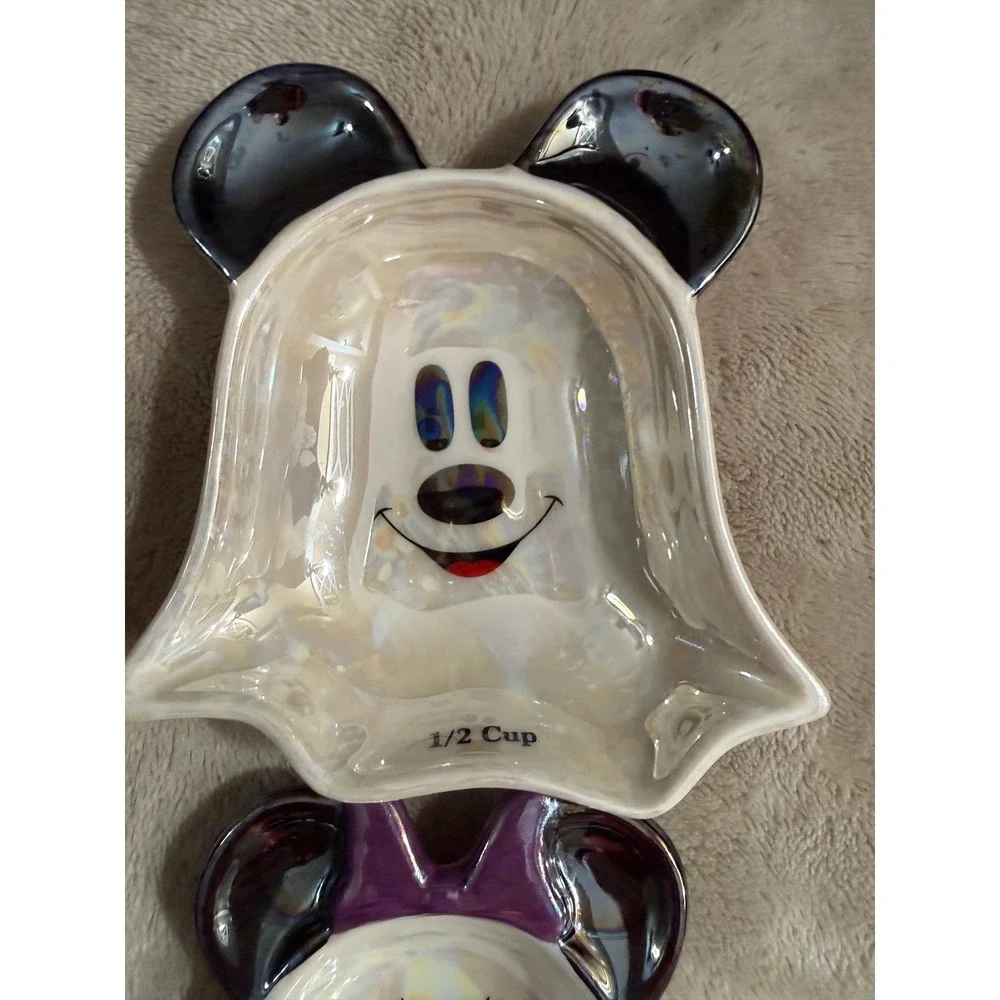 Disney Mickey Minnie Mouse‎ Ghost Iridescent Measuring Cup Set 4pc Halloween